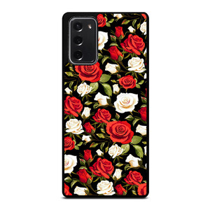 SEAMLESS RED WHITE ROSE PATTERN Samsung Galaxy Note 20 Case Cover