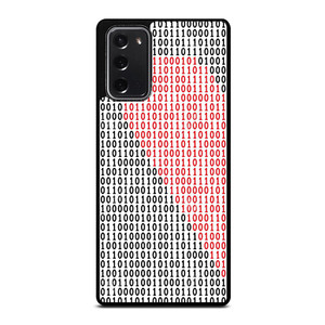 BINARY CODE HALF HEART PATTERN Samsung Galaxy Note 20 Case Cover