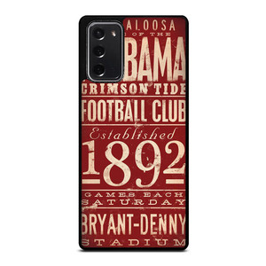 ALABAMA CRIMSON TIDE FOOTBALL CLUB 1892 Samsung Galaxy Note 20 Case Cover ALABAMA CRIMSON TIDE FOOTBALL CLUB 1892 Samsung Galaxy Note 20 Case Cover