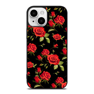 SEAMLESS RED ROSE PATTERN iPhone 13 Mini Case Cover