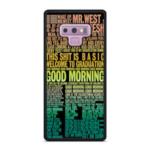 KANYE WEST RAPPER LYRICS Samsung Galaxy Note 9 Case Cover KANYE WEST RAPPER LYRICS Samsung Galaxy Note 9 Case Cover