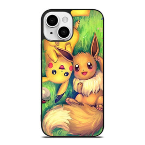 POKEMON EEVEE AND PIKACHU iPhone 13 Mini Case Cover POKEMON EEVEE AND PIKACHU iPhone 13 Mini Case Cover