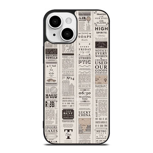 OLD NEWSPAPER PATTERN iPhone 13 Mini Case Cover