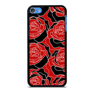 ROSE RED AND BLACK PATTERN iPod Touch 7 Case