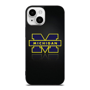 MICHIGAN WOLVERINES METAL LOGO iPhone 13 Mini Case Cover
