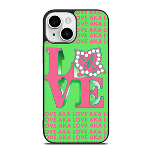 LOVE AKA PINK AND GREEN iPhone 13 Mini Case Cover