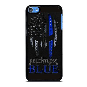BLUE LINE POLICE WARRIOR SKULL iPod Touch 7 Case