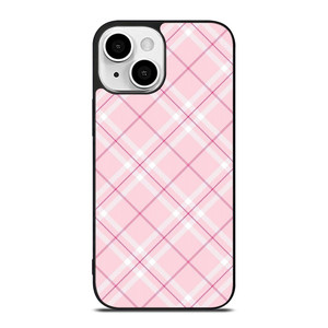 LIGHT PINK PLAID PATTERN iPhone 13 Mini Case Cover