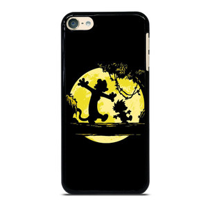CALVIN AND HOBBES BLACK CARTOON iPod Touch 6 Case