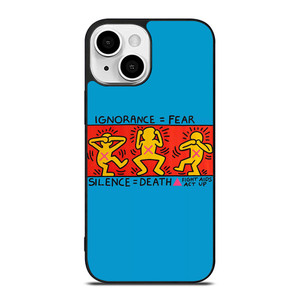 KEITH HARING FIGHT AIDS iPhone 13 Mini Case Cover KEITH HARING FIGHT AIDS iPhone 13 Mini Case Cover