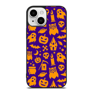 HAPPY HALLOWEEN PURPLE PATTERN iPhone 13 Mini Case Cover