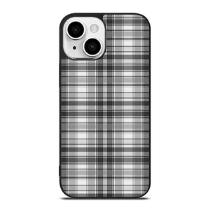 GREY CHECK FABRIC TEXTURES iPhone 13 Mini Case Cover