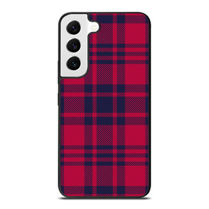 RED BLUE TARTAN PLAID PATTERN Samsung Galaxy S22 Case Cover