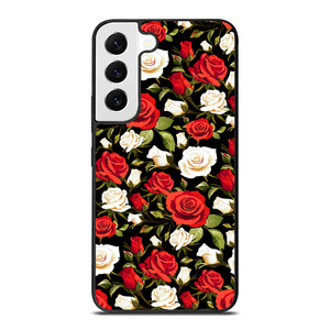 SEAMLESS RED WHITE ROSE PATTERN Samsung Galaxy S22 Case Cover SEAMLESS RED WHITE ROSE PATTERN Samsung Galaxy S22 Case Cover