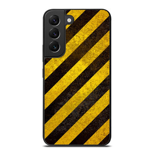 BLACK YELLOW POLICE LINE STRIPE Samsung Galaxy S22 Plus Case Cover