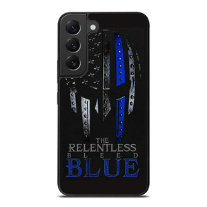 BLUE LINE POLICE WARRIOR SKULL Samsung Galaxy S22 Plus Case Cover