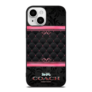 COACH NEW YORK PINK BLACK iPhone 13 Mini Case Cover
