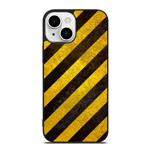 BLACK YELLOW POLICE LINE STRIPE iPhone 13 Mini Case Cover BLACK YELLOW POLICE LINE STRIPE iPhone 13 Mini Case Cover