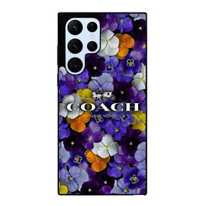 PURPLE FLOWERS COACH NEW YORK Samsung Galaxy S22 Ultra Case Cover