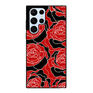 ROSE RED AND BLACK PATTERN Samsung Galaxy S22 Ultra Case Cover