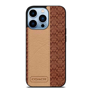 COACH NEW YORK BROWN LEATHER iPhone 13 Pro Max Case Cover