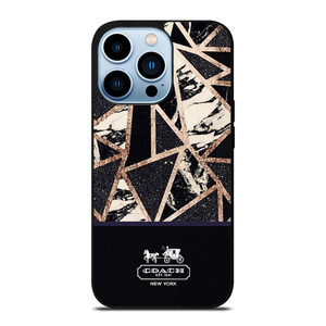 COACH NEW YORK GOLD BLACK TEXTURE iPhone 13 Pro Max Case Cover COACH NEW YORK GOLD BLACK TEXTURE iPhone 13 Pro Max Case Cover
