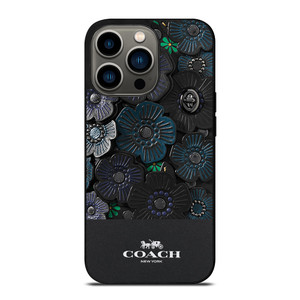 COACH NEW YORK BLACK TEA ROSE iPhone 13 Pro Case Cover