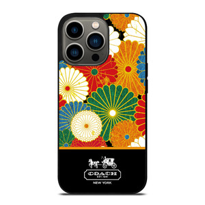 COACH NEW YORK COLORFUL FLORAL LOGO iPhone 13 Pro Case Cover