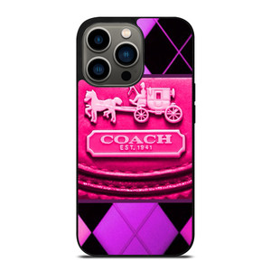 COACH NEW YORK PURPLE PINK LOGO iPhone 13 Pro Case Cover