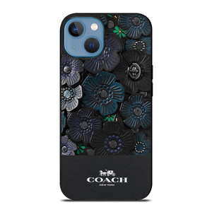 COACH NEW YORK BLACK TEA ROSE iPhone 13 Case Cover