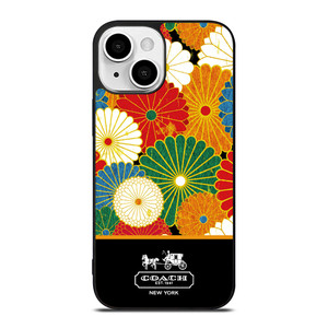 COACH NEW YORK COLORFUL FLORAL LOGO iPhone 13 Mini Case Cover