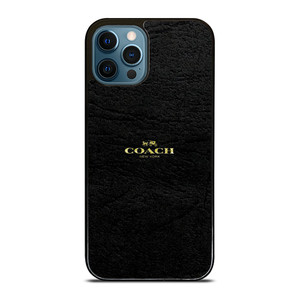 COACH NEW YORK BLACK LEATHER iPhone 12 Pro Max Case Cover