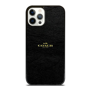 COACH NEW YORK BLACK LEATHER iPhone 12 Pro Case Cover COACH NEW YORK BLACK LEATHER iPhone 12 Pro Case Cover