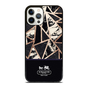 COACH NEW YORK GOLD BLACK TEXTURE iPhone 12 Pro Case Cover COACH NEW YORK GOLD BLACK TEXTURE iPhone 12 Pro Case Cover
