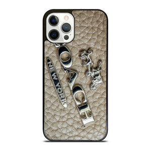 COACH NEW YORK LOGO ON LEATHER iPhone 12 Pro Case Cover
