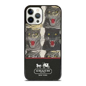 COACH NEW YORK TIGER FACE PATTERN iPhone 12 Pro Case Cover