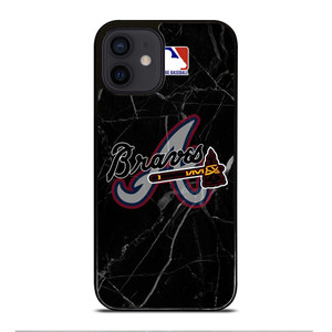 ATLANTA BRAVES BLACK MARBLE LOGO iPhone 12 Mini Case Cover