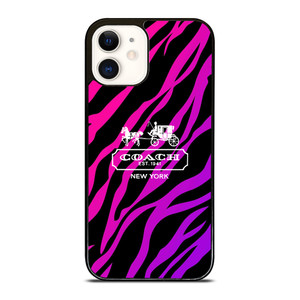 COACH NEW YORK BLACK VIOLET iPhone 12 Case Cover COACH NEW YORK BLACK VIOLET iPhone 12 Case Cover