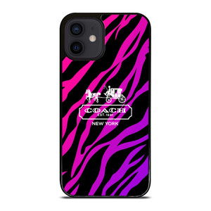 COACH NEW YORK BLACK VIOLET iPhone 12 Mini Case Cover COACH NEW YORK BLACK VIOLET iPhone 12 Mini Case Cover