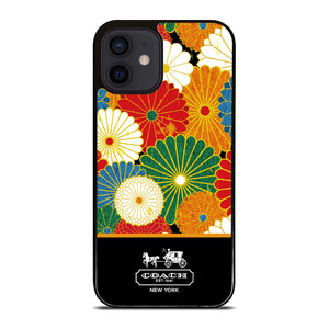 COACH NEW YORK COLORFUL FLORAL LOGO iPhone 12 Mini Case Cover