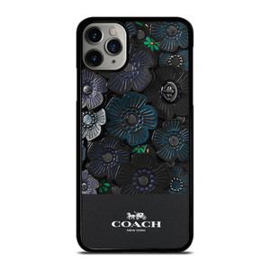 COACH NEW YORK BLACK TEA ROSE iPhone 11 Pro Max Case Cover
