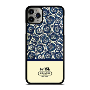 COACH NEW YORK BLUE FLORAL BATIK iPhone 11 Pro Max Case Cover