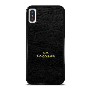 COACH LOGO TEXTURE BLACK iPhone X / XS Case Cover