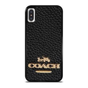 COACH NEW YORK BLACK LEATHER 2 iPhone X / XS Case Cover COACH NEW YORK BLACK LEATHER 2 iPhone X / XS Case Cover