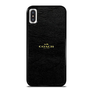 COACH NEW YORK BLACK LEATHER iPhone X / XS Case Cover