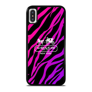 COACH NEW YORK BLACK VIOLET iPhone X / XS Case Cover