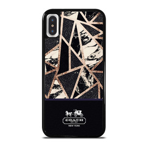COACH NEW YORK GOLD BLACK TEXTURE iPhone X / XS Case Cover COACH NEW YORK GOLD BLACK TEXTURE iPhone X / XS Case Cover