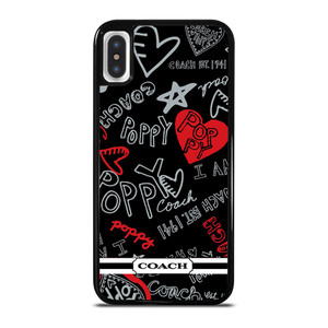 COACH NEW YORK POPPY BLACK iPhone X / XS Case Cover COACH NEW YORK POPPY BLACK iPhone X / XS Case Cover