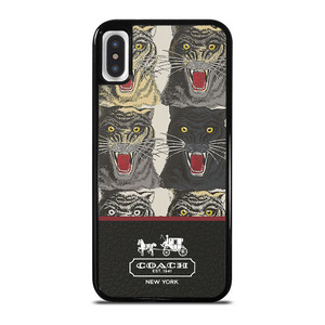 COACH NEW YORK TIGER FACE PATTERN iPhone X / XS Case Cover COACH NEW YORK TIGER FACE PATTERN iPhone X / XS Case Cover