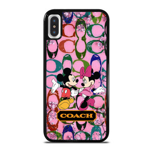 COACH PINK FLOWER MICKEY MINNIE iPhone X / XS Case Cover